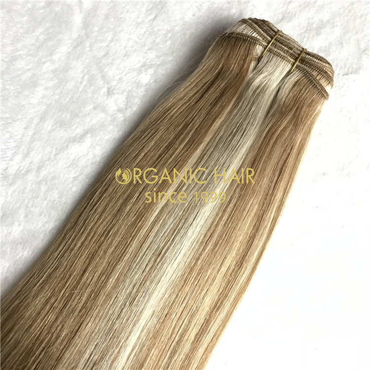 Human hair machine weft #8/22color on sale X119